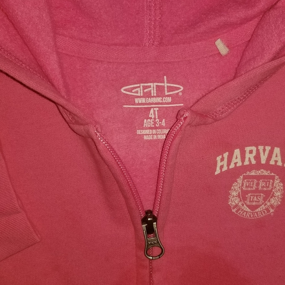 Harvard University | Pink | Zip Up | Hooded Sweatshirt | Kids Size 4T - Picture 4 of 4